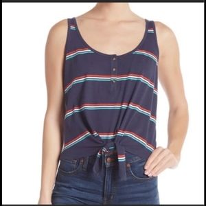 NWOT Abound Faux Tie Front Button Down TANK SIZE SMALL